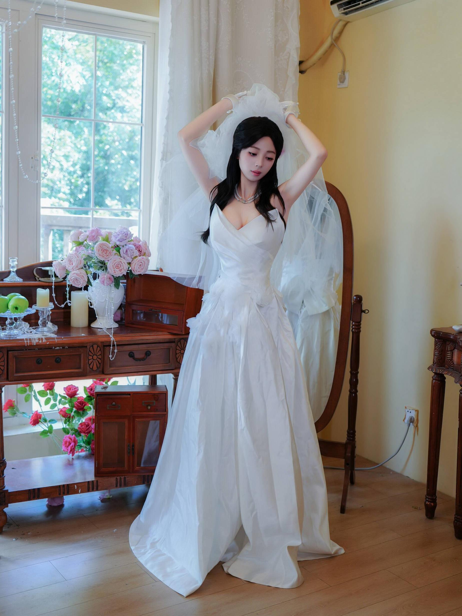 [Featured] Zhuzhu molly Alluring Private Photoshoot Benefits White Wedding Dress 79P 2
