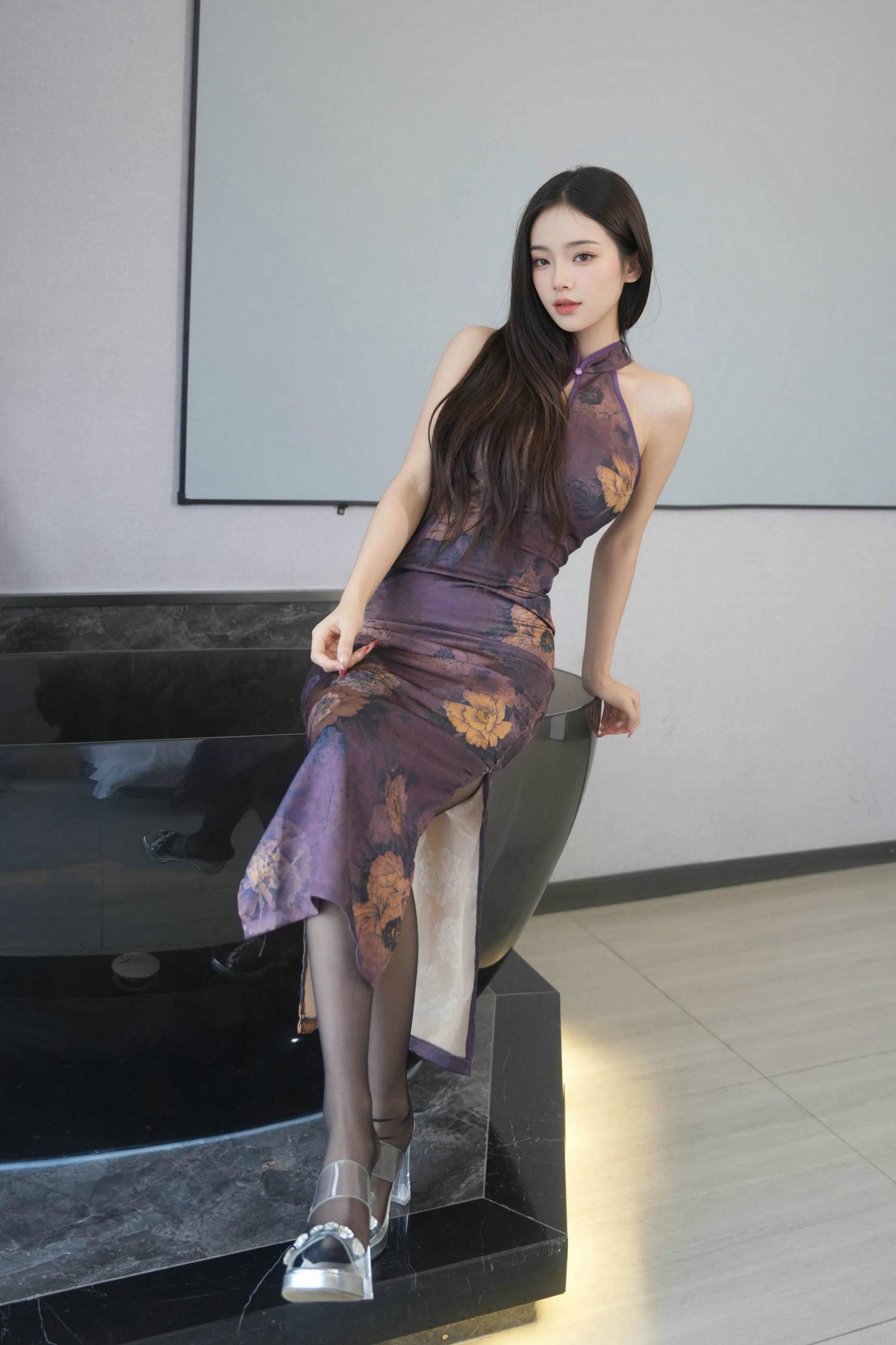 Featured Collection Cute Youthful Doll Tempting Private Photoshoot Benefits Sexy Black Stockings 88P 5