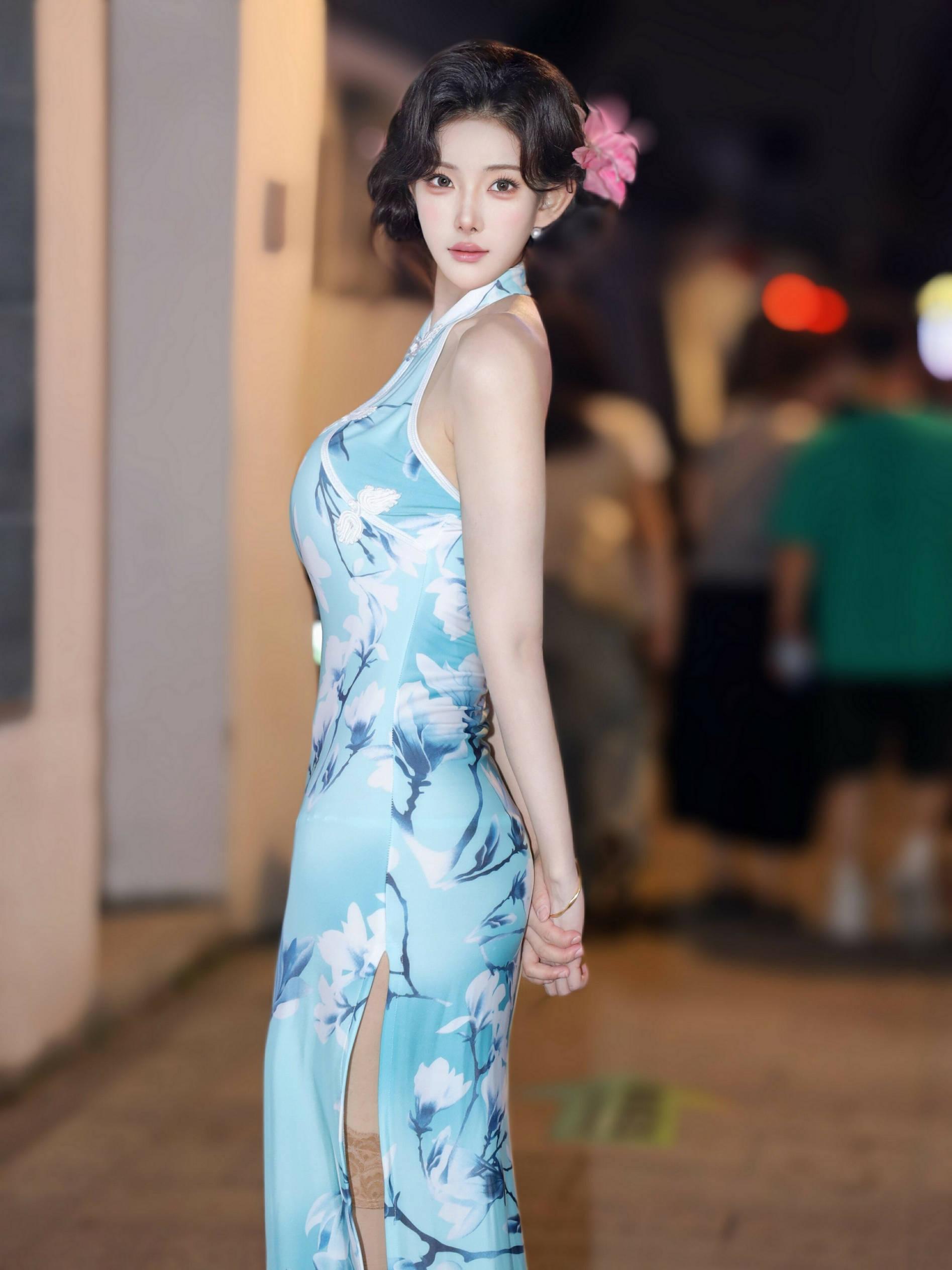[Featured Selection] Lishuang'er Seductive Private Photoshoot Benefit Blue Cheongsam 115P 5