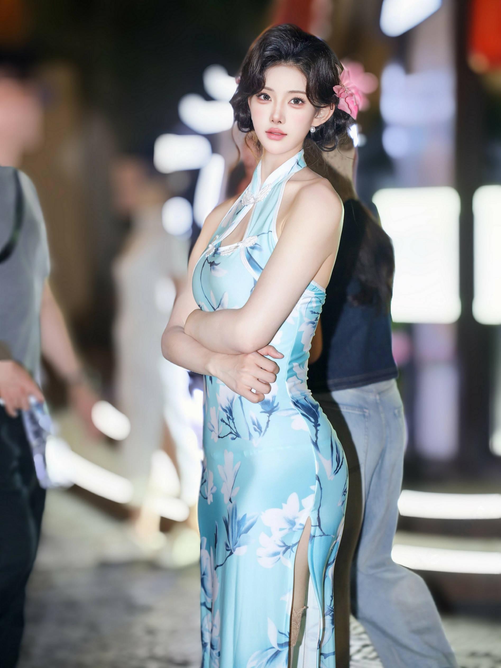 [Featured Selection] Lishuang'er Seductive Private Photoshoot Benefit Blue Cheongsam 115P 6