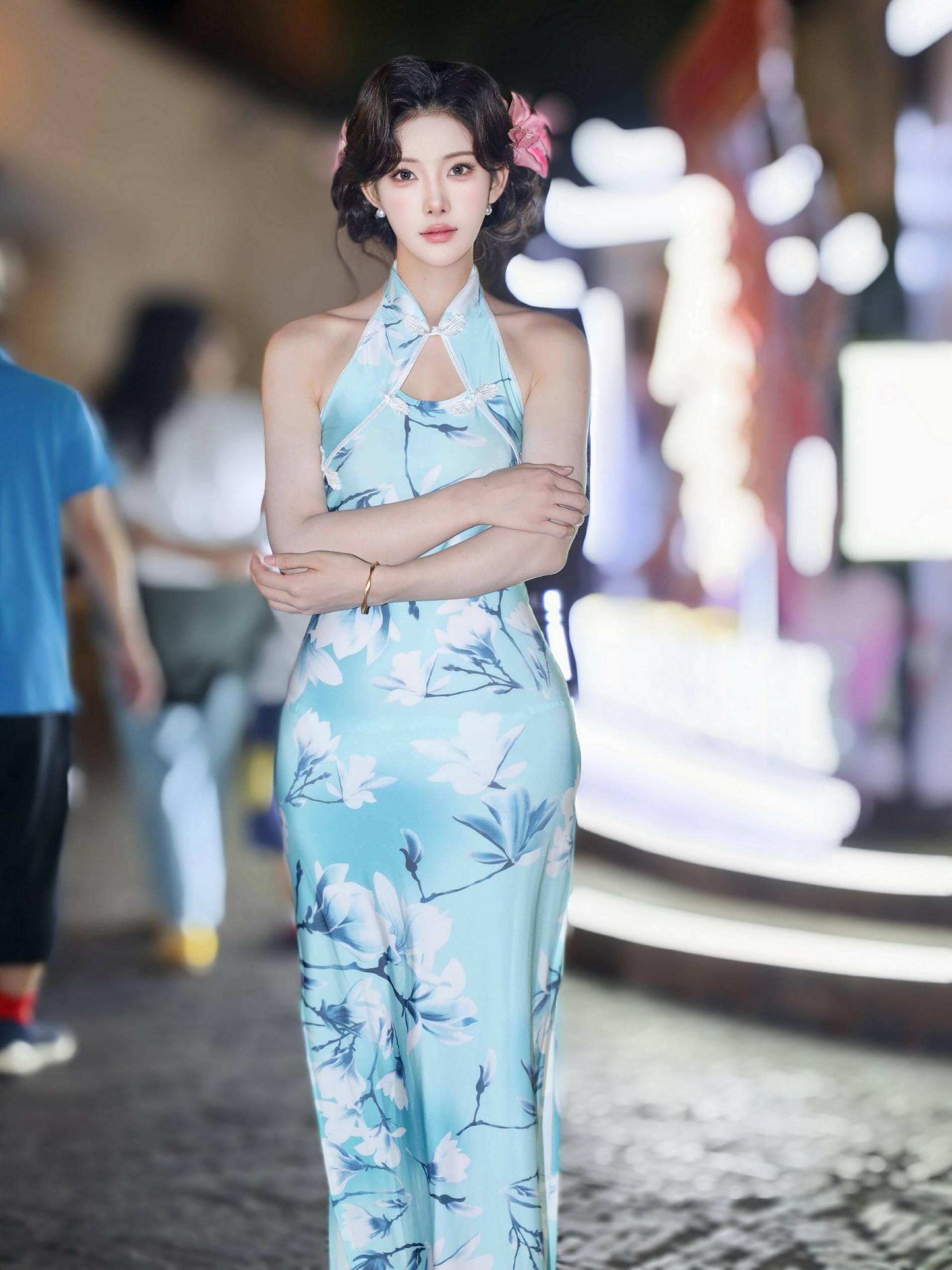 [Featured Selection] Lishuang'er Seductive Private Photoshoot Benefit Blue Cheongsam 115P 7