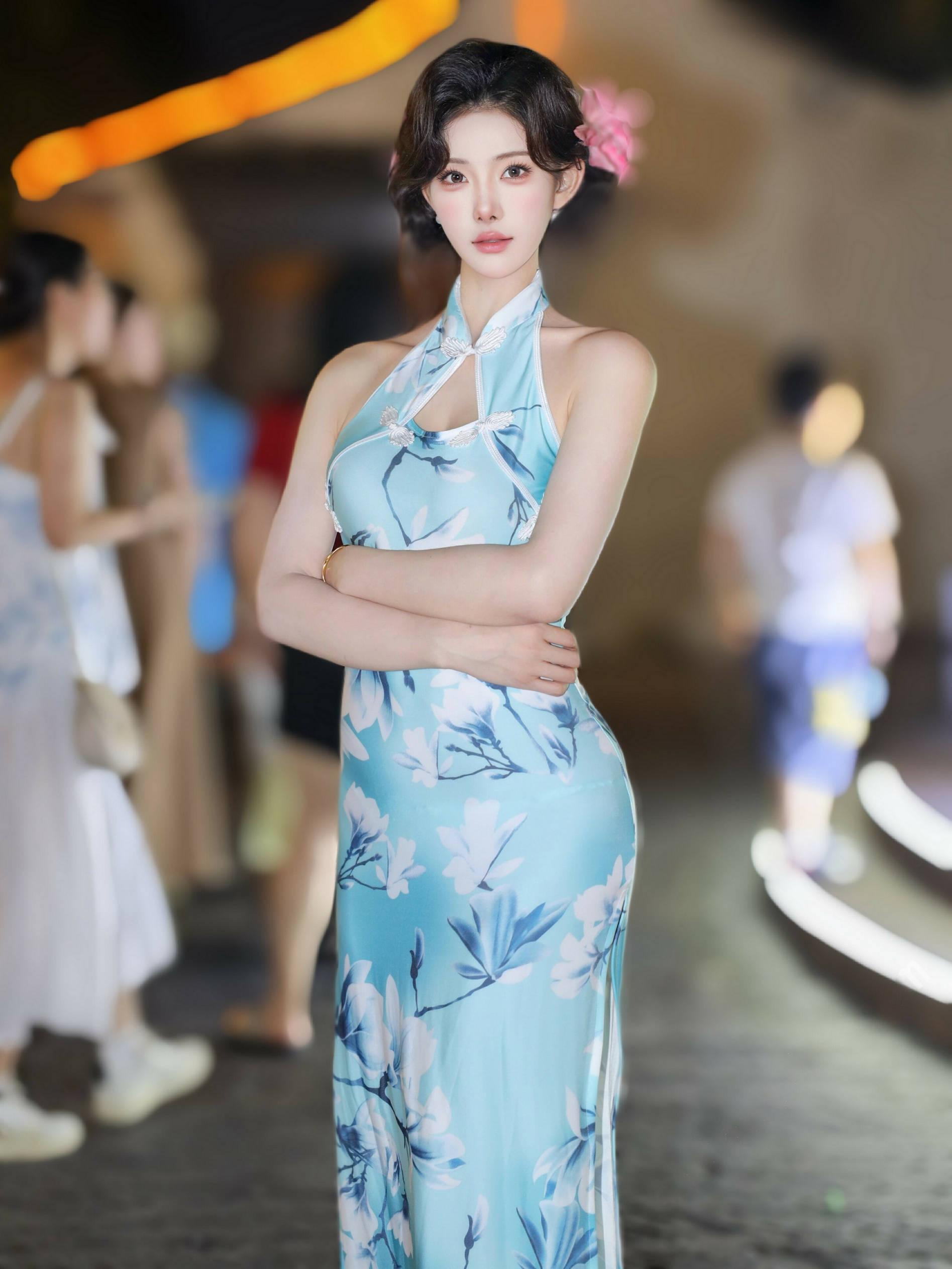 [Featured Selection] Lishuang'er Seductive Private Photoshoot Benefit Blue Cheongsam 115P 8