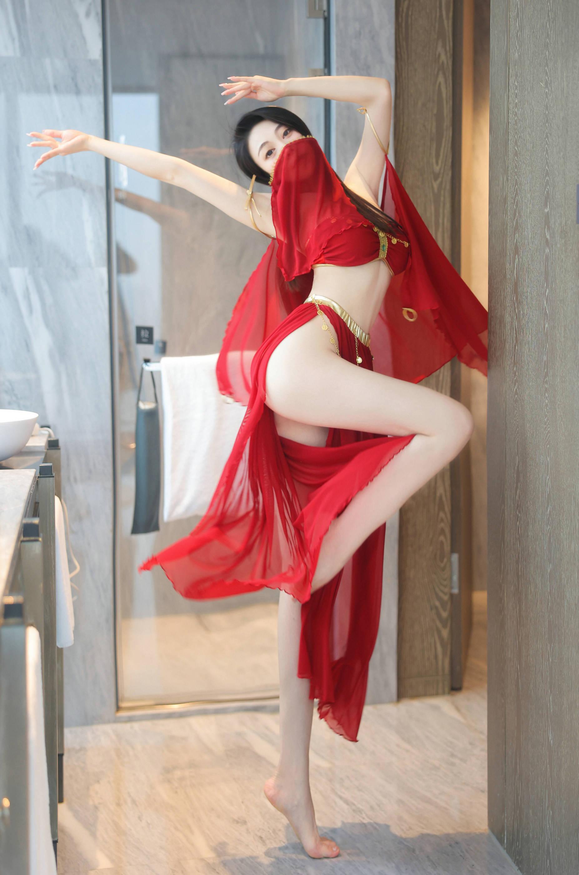 Paid Shoot: Elegant & Alluring Private Photoshoot Perks | Red Dance Skirt 90P