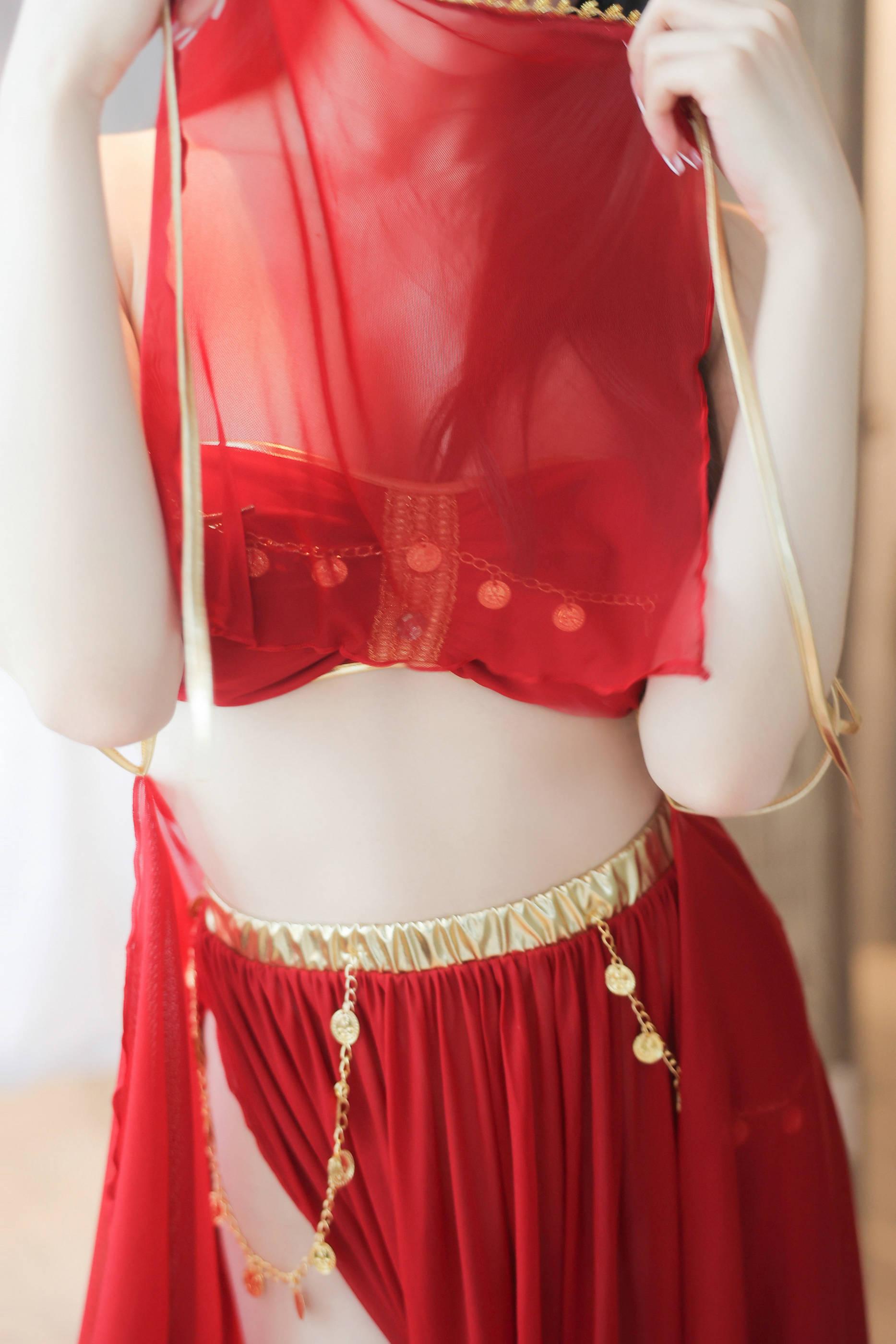 Paid Model | Elegant, Alluring Private Shoot Benefits | Red Dance Skirt 90P 5